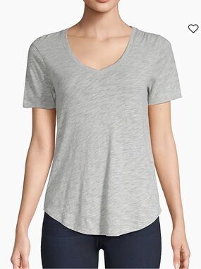 ATM Anthony Thomas Melillo Light Gray V-Neck Short Sleeve Tee